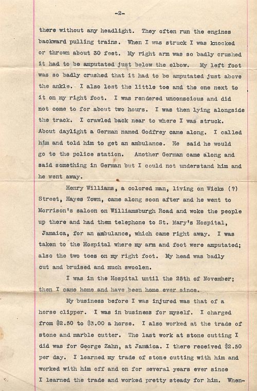 1906 Deposition of Edward French, Page 2.