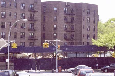 The southwest corner of Metropolitan Avenue and 118th Street in Kew Gardens, NY after the beginning of construction.