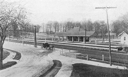 The Long Island Railroad Station in Kew Gardens, NY circa 1910.