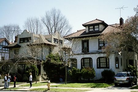 The south side of Beverly Road between Lefferts Boulevard and Brevoort Street in Kew Gardens, NY, 2003.