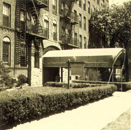The Kew Gables Apartments on Metropolitan Avenue between Brevoort Street and Lefferts Boulevard, Kew Gardens, NY, 1940.