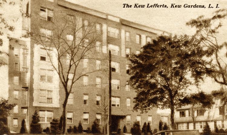 The Kew Lefferts Apartments on Lefferts Boulevard south of Metropolitan Avenue in Kew Gardens, NY.