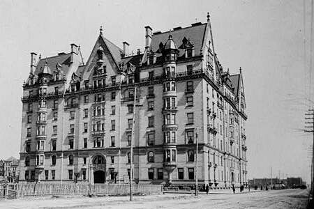 The Dakota Apartment House on west 72nd Street across from Central Park in Manhattan.