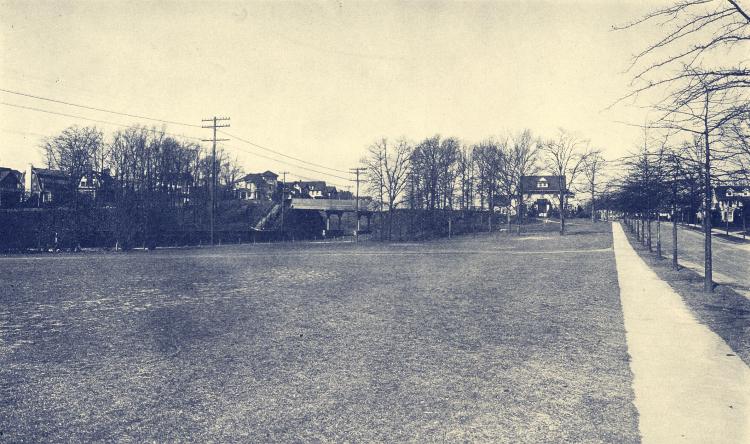 The site of the future Austin Arms Apartments (formerly, the West Virginia Apartments), Austin Street at Mowbray Drive, Kew Gardens, NY, c. 1926.