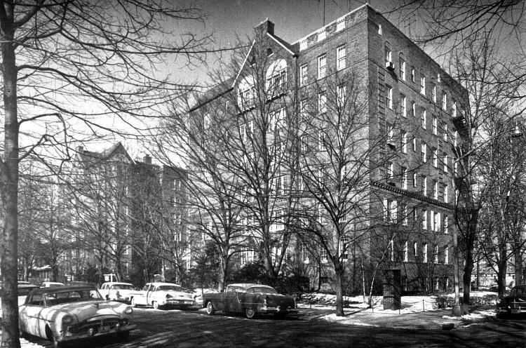 The Beverly House Apartments, Beverly Road at Brevoort Street, Kew Gardens, NY, 1957.