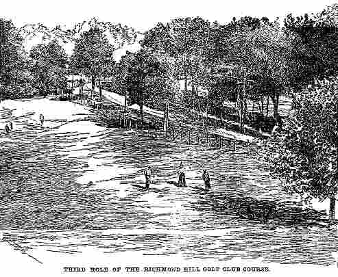 Engraving of the third hole on the old Richmond Hill Golf Course.