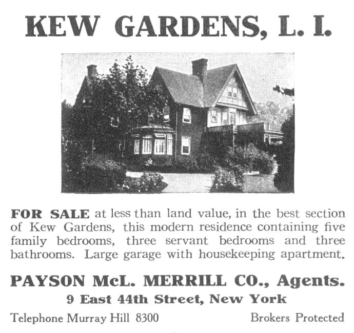 House at 118-30 Metropolitan Avenue c. 1910 in Kew Gardens, NY