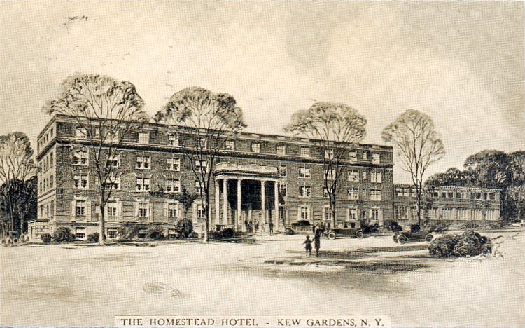 The Homestead Hotel on Grenfell Street west of Lefferts Boulevard in Kew Gardens, NY.