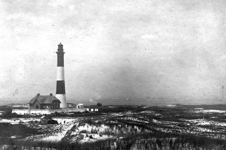 The Fire Island Light Tower some time prior to 1936.