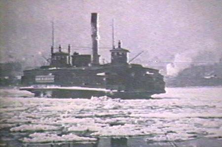 A Long Island Railroad ferry crosses the East River in the days before underground tunnels linked Manhattan and Long Island.