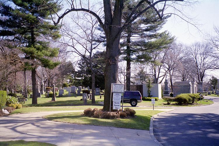 Just inside the Kew Gardens Road entrance to Maple Grove Cemetery in Kew Gardens, NY.  The Administrative Office is offscreen to the left.