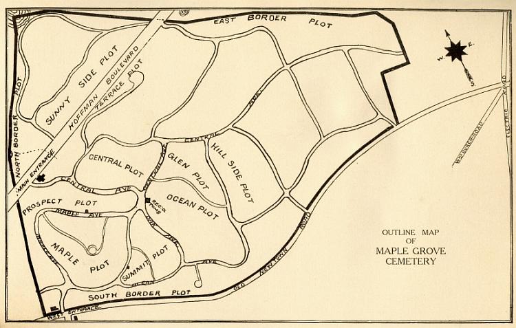 C. 1907 Map of Maple Grove Cemetery in Jamaica (Kew Gardens), NY.
