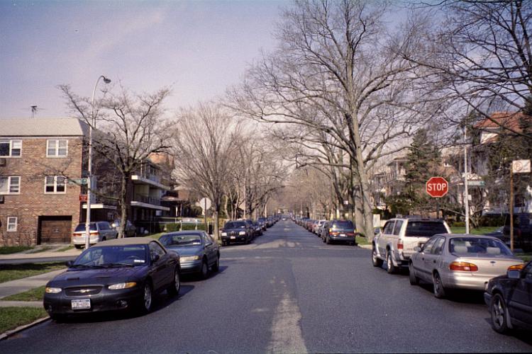 Abingdon Road looking west past Brevoort Street, Kew Gardens, NY.