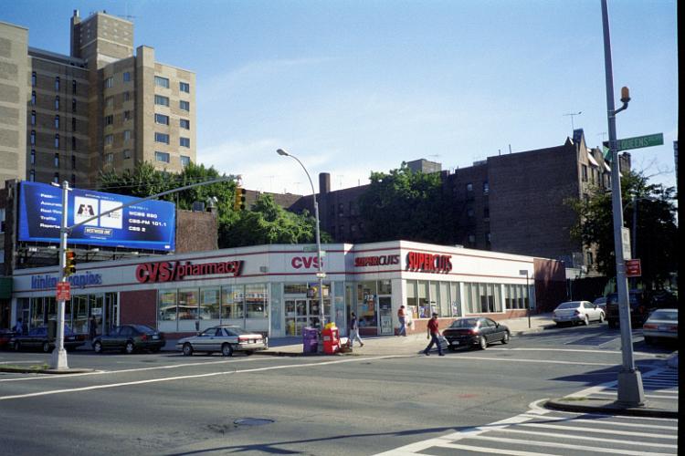 The site of the former Colonial Garage at Queens Boulevard and 78th Avenue, Kew Gardens, NY, 2002.