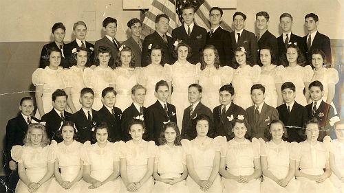 P.S. 99 Graduating Class (January 1942).