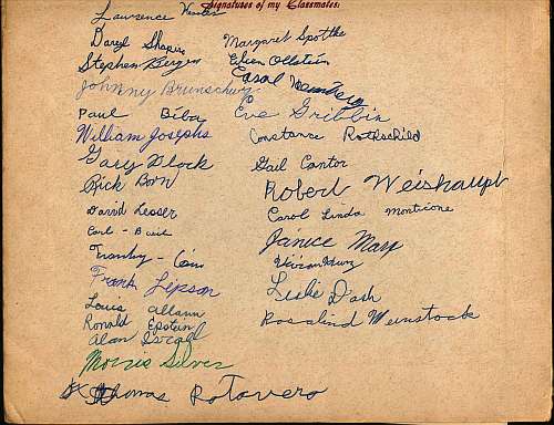 P.S. 99 Grade 4-1 (1954) class signatures.